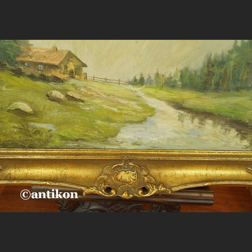 Pejzaż górski obraz olejny stary 