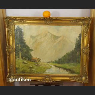 Pejzaż górski obraz olejny stary 