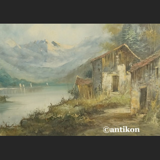 Olej na płótnie włoski pejzaż górski Olej na płótnie włoski pejzaż górski