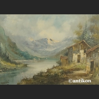 Olej na płótnie włoski pejzaż górski Olej na płótnie włoski pejzaż górski