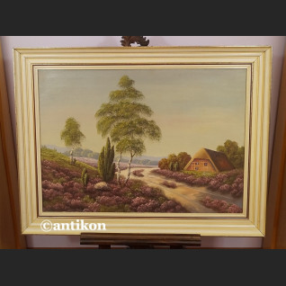 Obraz olejny Wrzosowisko olej do wiejskiego dworku Obraz olejny Wrzosowisko olej do wiejskiego dworku