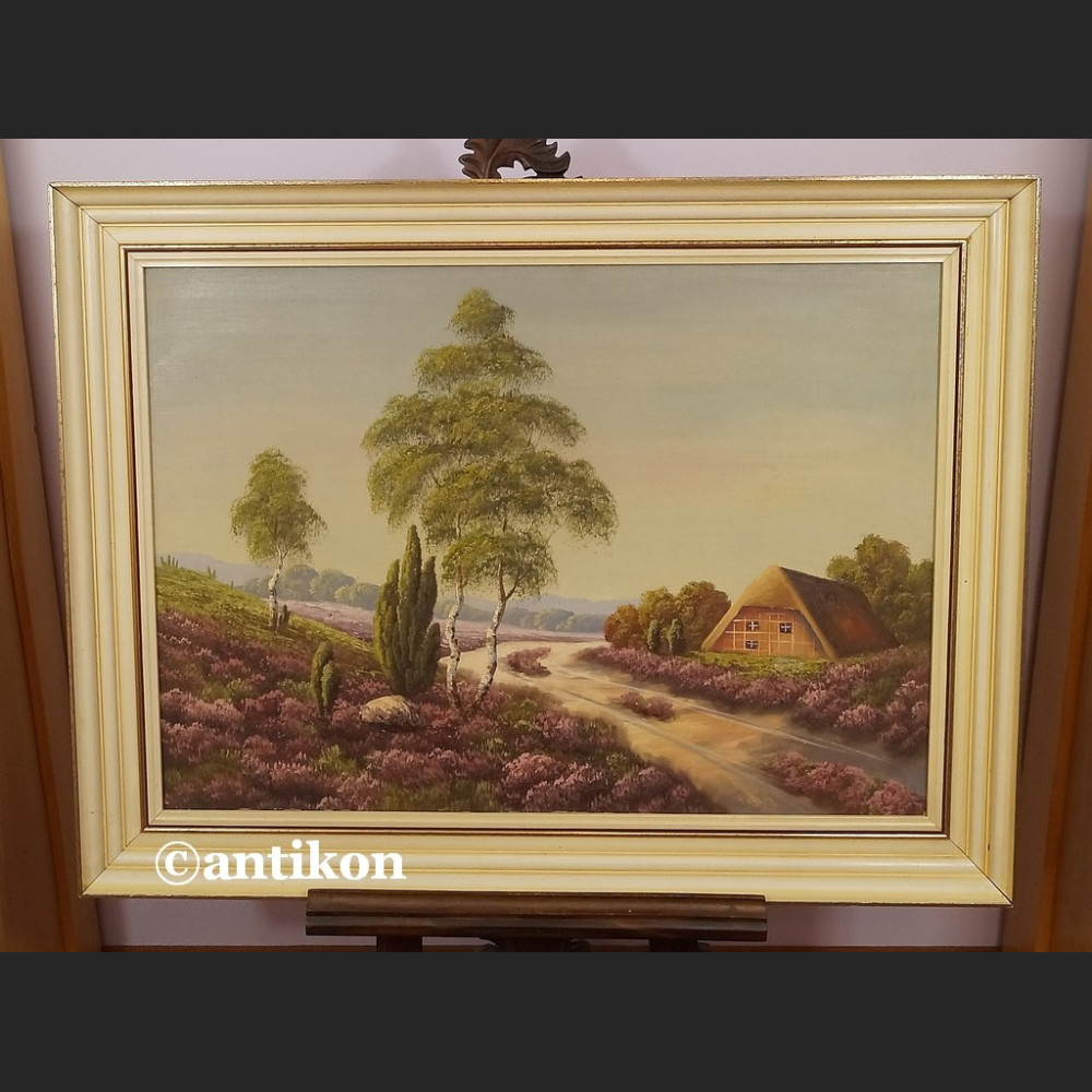 Obraz olejny Wrzosowisko olej do wiejskiego dworku Obraz olejny Wrzosowisko olej do wiejskiego dworku