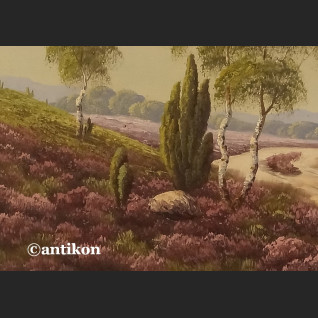 Obraz olejny Wrzosowisko olej do wiejskiego dworku Obraz olejny Wrzosowisko olej do wiejskiego dworku