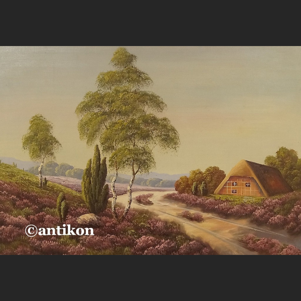 Obraz olejny Wrzosowisko olej do wiejskiego dworku Obraz olejny Wrzosowisko olej do wiejskiego dworku