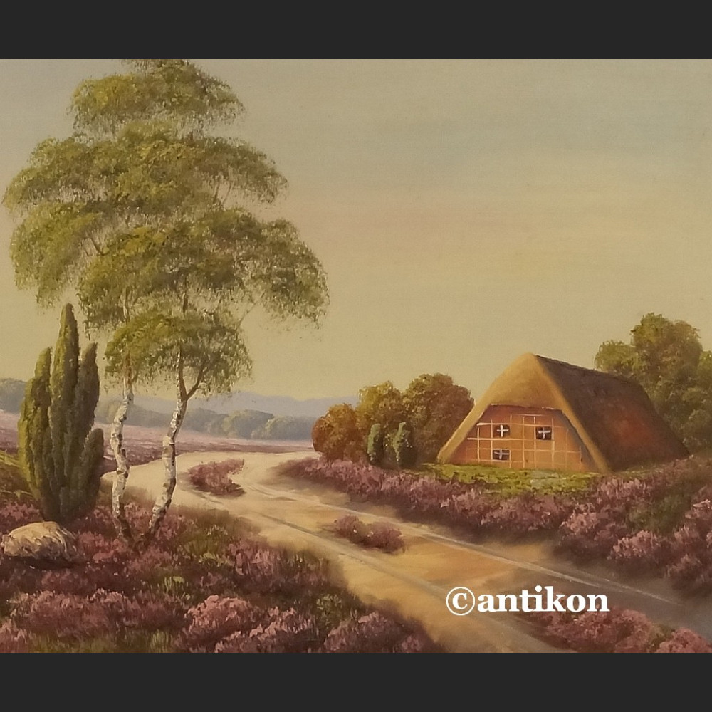 Obraz olejny Wrzosowisko olej do wiejskiego dworku Obraz olejny Wrzosowisko olej do wiejskiego dworku