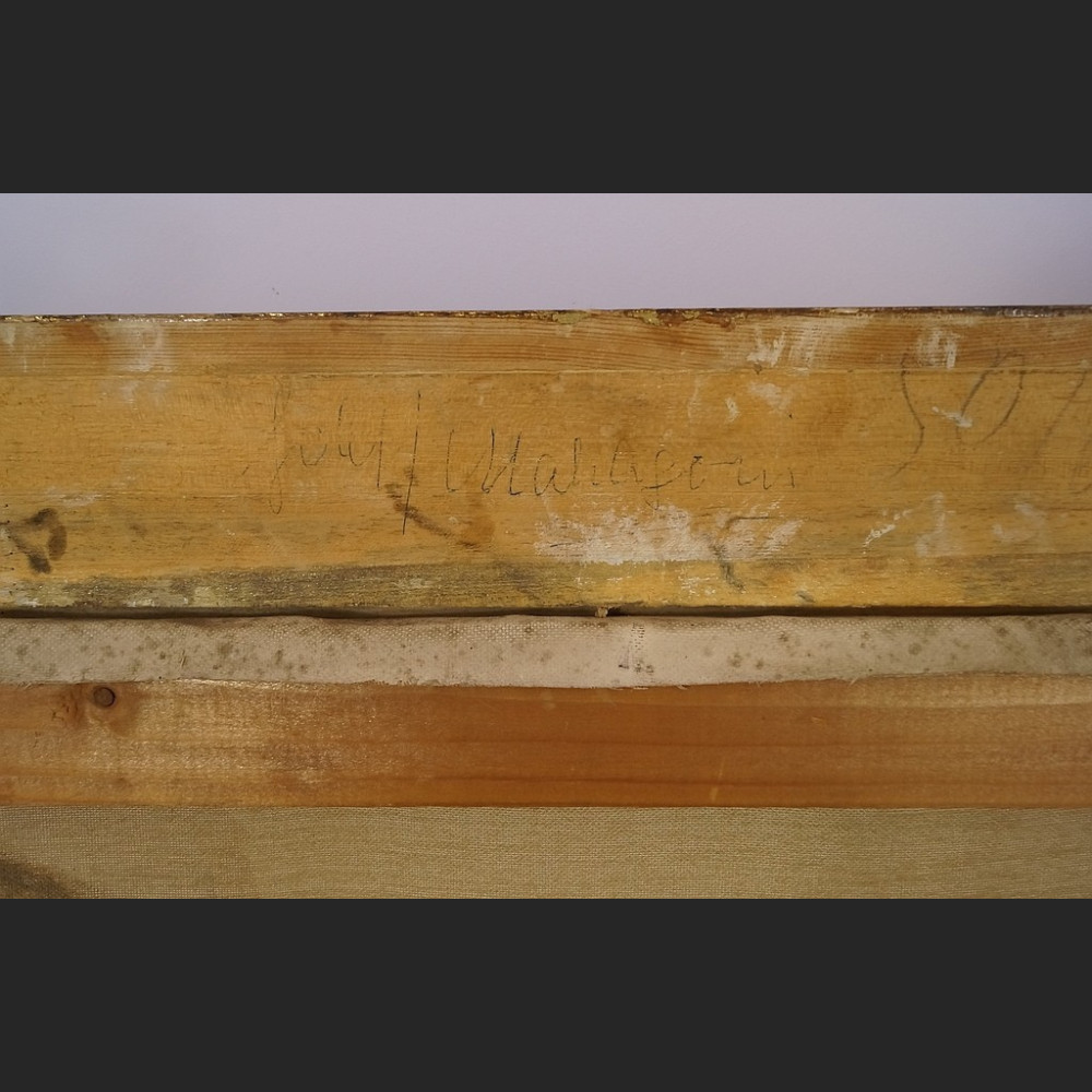 Stary obraz  olej marynistyka w złotej ramie 