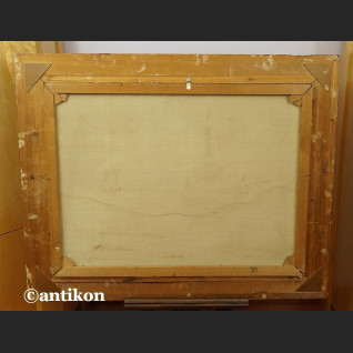 Stary obraz  morze impresja o zachodzie słońca 