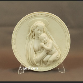 Madonna z dzieciątkiem Relief  alabastrowy z Włoch 