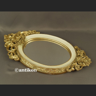 Lustro w biało złotej ramie w stylu francuskim 