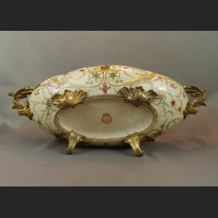 Patera porcelanowa wielka na prezent ślubny porcelana z brązem Patera porcelanowa wielka na prezent ślubny porcelana z brązem