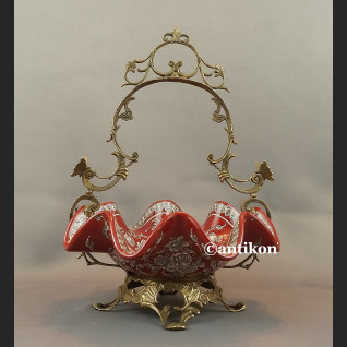 Koszyk czerwony porcelanowy na łakocie patera