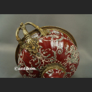 Waza wysoka patera czerwona barokowy styl