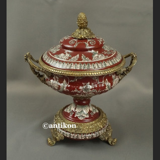 Waza wysoka patera czerwona barokowy styl