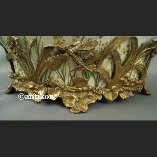 Żardiniera secesyjna piękna patera z ważkami 