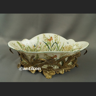 Żardiniera secesyjna piękna patera z ważkami 