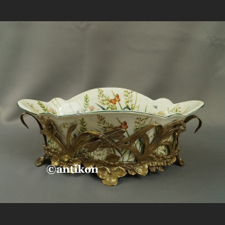 Żardiniera secesyjna piękna patera z ważkami 