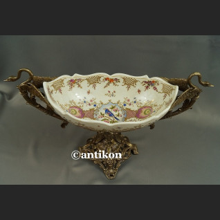 Patera barokowa porcelana z łabędziami  Patera barokowa porcelana z łabędziami