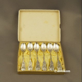 Łyżeczki posrebrzane z różą stare