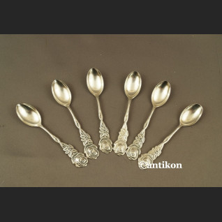 Łyżeczki posrebrzane z różą stare