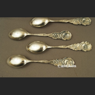 Łyżeczki posrebrzane z różą stare