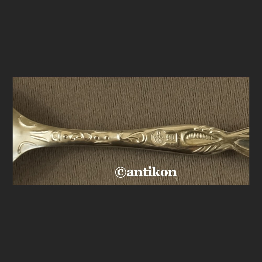 Łyżeczki posrebrzane z różą stare