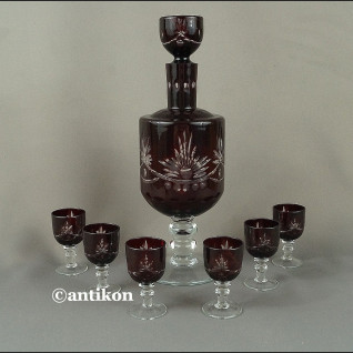 Zestaw do nalewek stare szkło karafka 