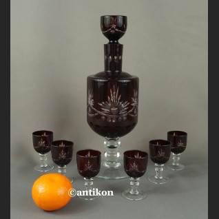 Zestaw do nalewek stare szkło karafka 