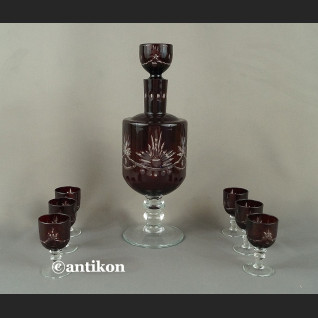 Zestaw do nalewek stare szkło karafka 
