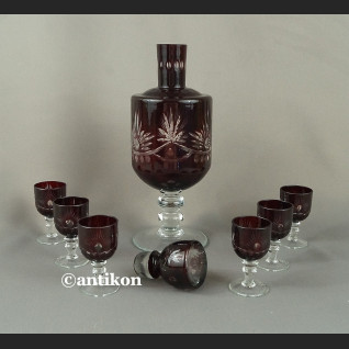 Zestaw do nalewek stare szkło karafka 