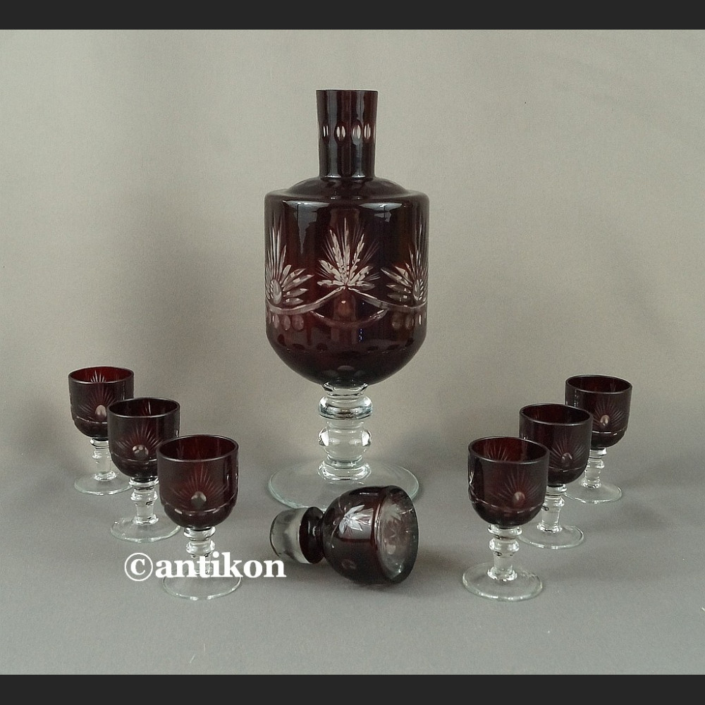Zestaw do nalewek stare szkło karafka 