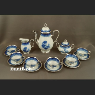 Serwis Rosenthal Chippendale kobaltowy okuty srebrem