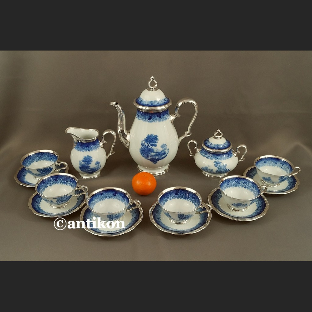 Serwis Rosenthal Chippendale kobaltowy okuty srebrem Serwis Rosenthal Chippendale kobaltowy okuty srebrem