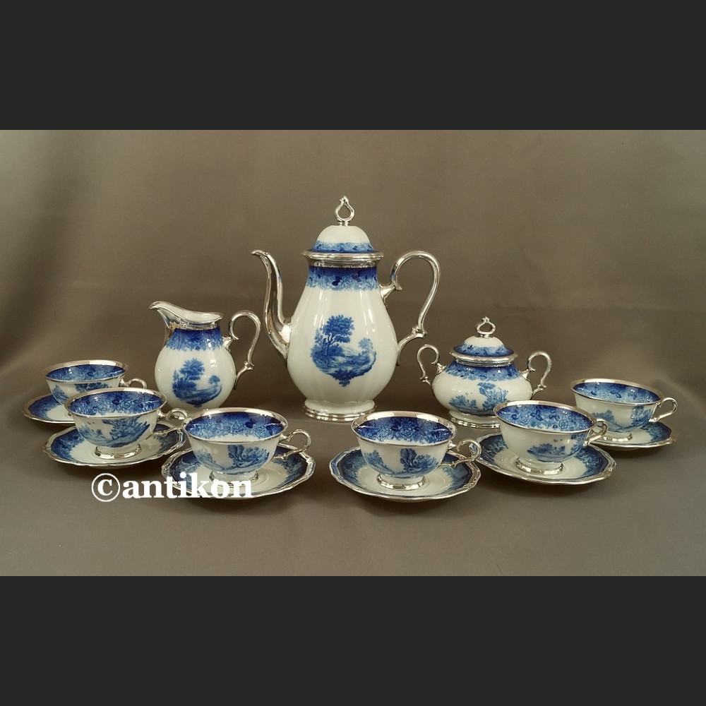 Serwis Rosenthal Chippendale kobaltowy okuty srebrem Serwis Rosenthal Chippendale kobaltowy okuty srebrem