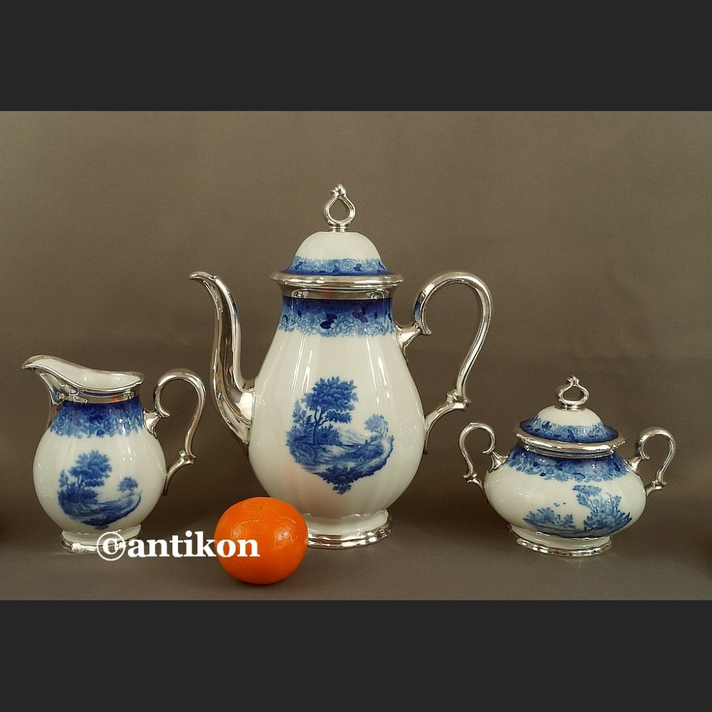 Serwis Rosenthal Chippendale kobaltowy okuty srebrem Serwis Rosenthal Chippendale kobaltowy okuty srebrem