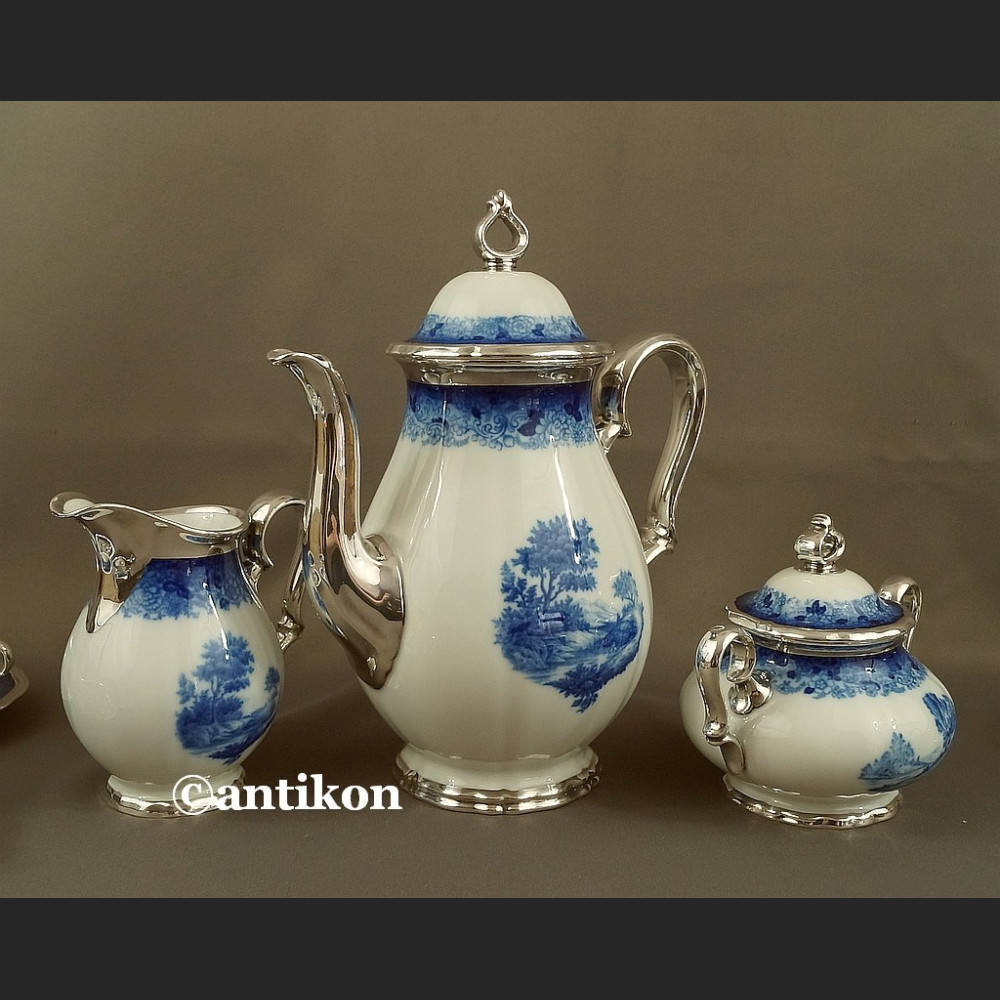 Serwis Rosenthal Chippendale kobaltowy okuty srebrem Serwis Rosenthal Chippendale kobaltowy okuty srebrem