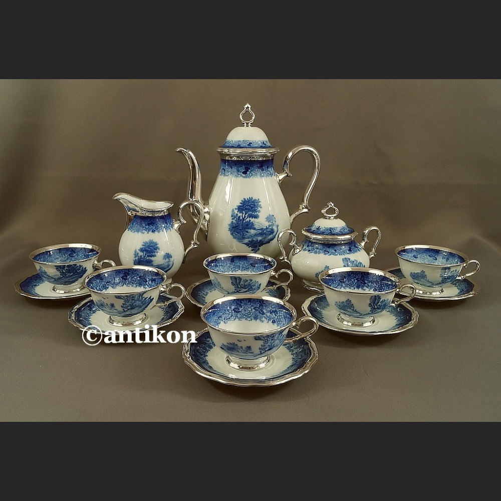 Serwis Rosenthal Chippendale kobaltowy okuty srebrem Serwis Rosenthal Chippendale kobaltowy okuty srebrem