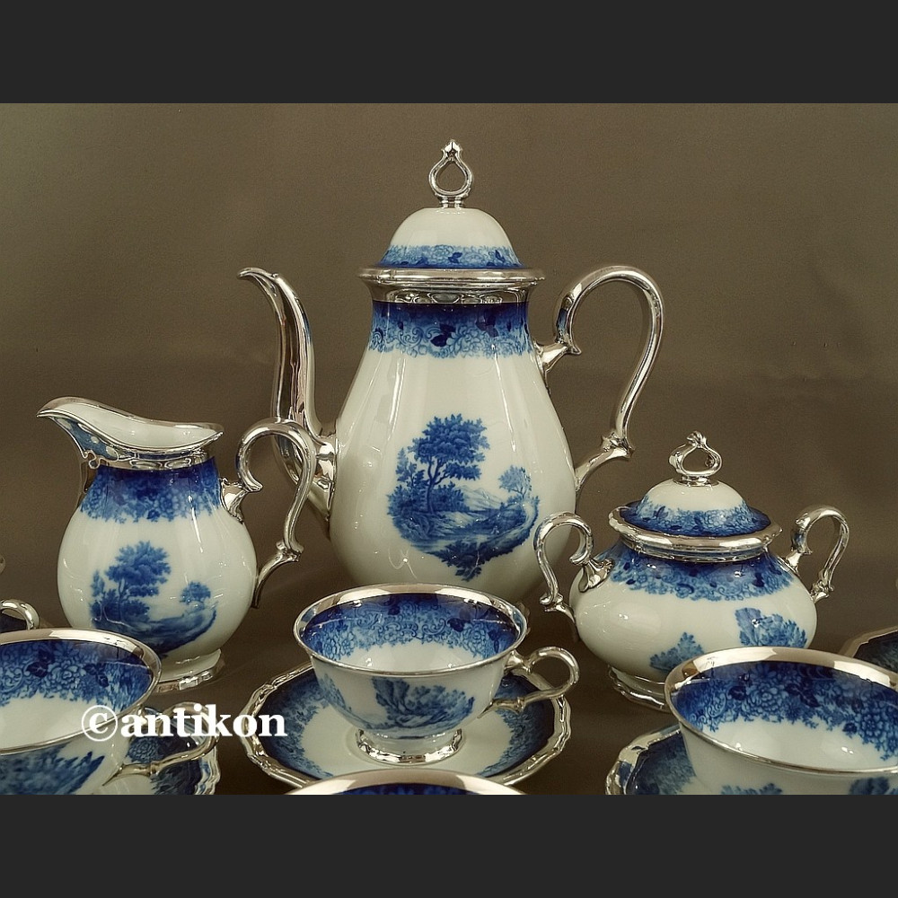 Serwis Rosenthal Chippendale kobaltowy okuty srebrem Serwis Rosenthal Chippendale kobaltowy okuty srebrem