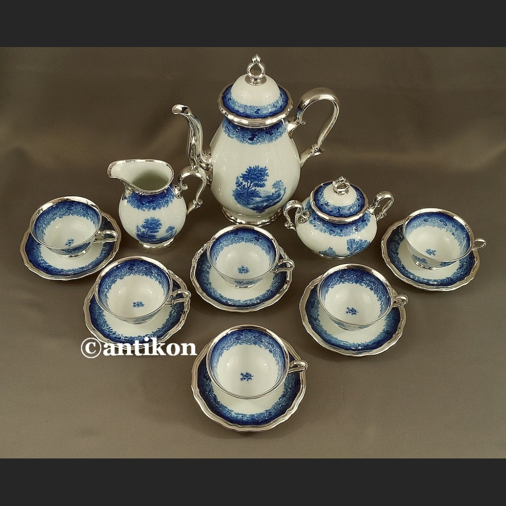 Serwis Rosenthal Chippendale kobaltowy okuty srebrem Serwis Rosenthal Chippendale kobaltowy okuty srebrem