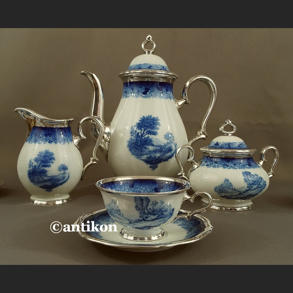 Serwis Rosenthal Chippendale kobaltowy okuty srebrem Serwis Rosenthal Chippendale kobaltowy okuty srebrem