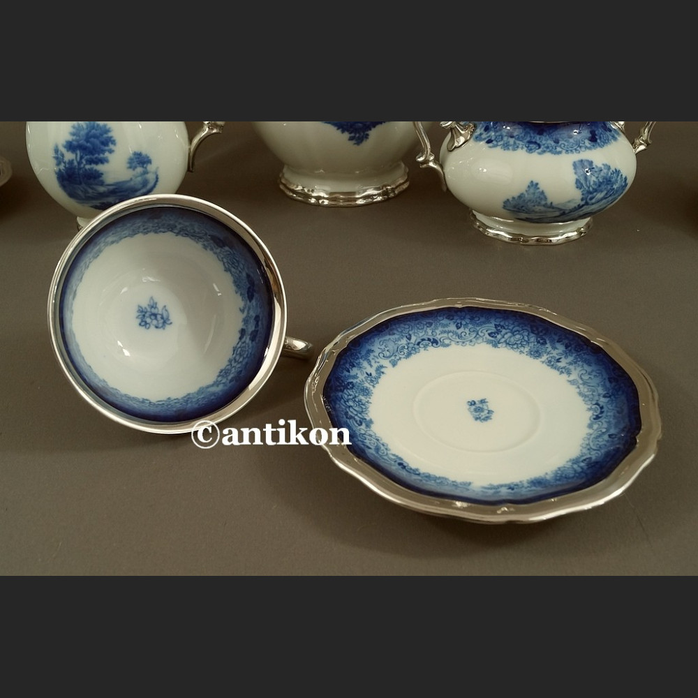 Serwis Rosenthal Chippendale kobaltowy okuty srebrem Serwis Rosenthal Chippendale kobaltowy okuty srebrem
