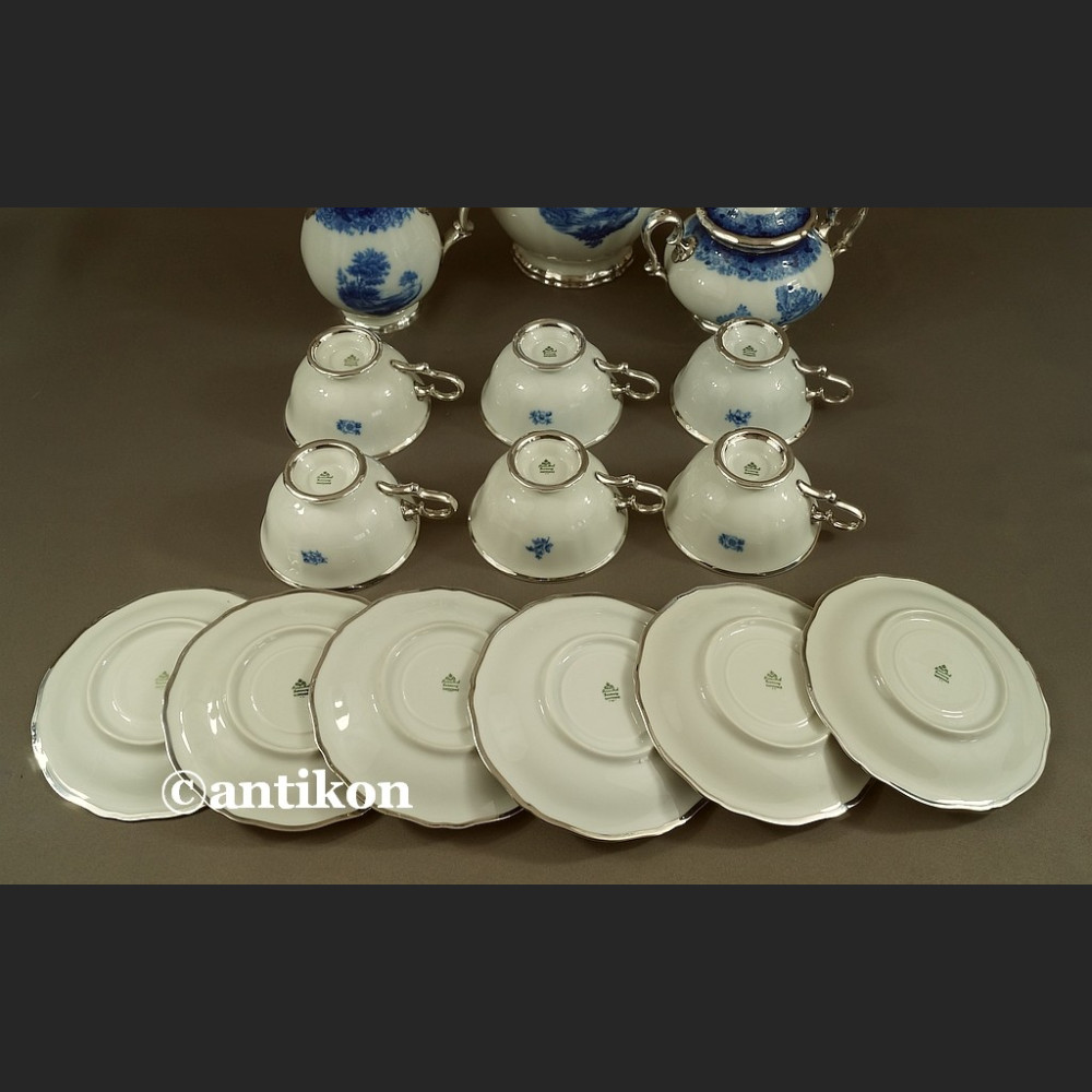 Serwis Rosenthal Chippendale kobaltowy okuty srebrem Serwis Rosenthal Chippendale kobaltowy okuty srebrem