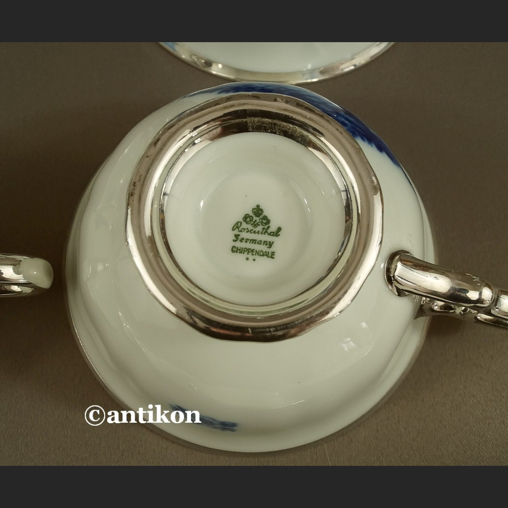 Serwis Rosenthal Chippendale kobaltowy okuty srebrem Serwis Rosenthal Chippendale kobaltowy okuty srebrem