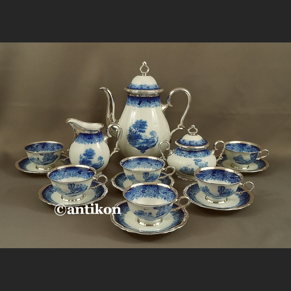 Serwis Rosenthal Chippendale kobaltowy okuty srebrem Serwis Rosenthal Chippendale kobaltowy okuty srebrem