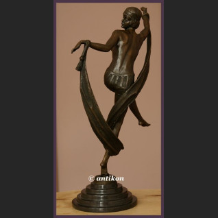 WSPANIAŁY BRĄZ TANCERKA Z SZALEM RZEŹBA ART DECO AKT SYGNOWANY WSPANIAŁY BRĄZ TANCERKA Z SZALEM RZEŹBA ART DECO AKT SYGNOWANY