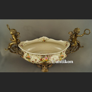 Żardiniera porcelanowa Patera ogromna z brązem na prezent ślubny Żardiniera porcelanowa Patera ogromna z brązem na prezent ślubny