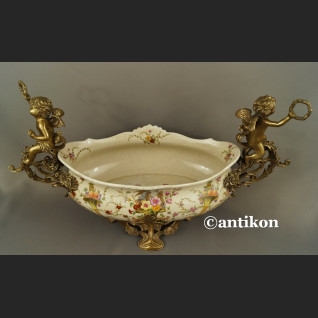 Żardiniera porcelanowa Patera ogromna z brązem na prezent ślubny Żardiniera porcelanowa Patera ogromna z brązem na prezent ślubny