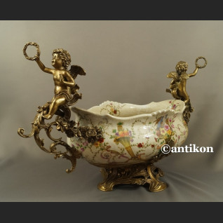 Żardiniera porcelanowa Patera ogromna z brązem na prezent ślubny Żardiniera porcelanowa Patera ogromna z brązem na prezent ślubny