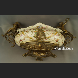 Żardiniera porcelanowa Patera ogromna z brązem na prezent ślubny Żardiniera porcelanowa Patera ogromna z brązem na prezent ślubny