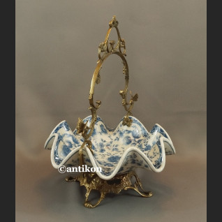 Patera wzór cebulowy koszyk porcelana z brązem Patera wzór cebulowy koszyk porcelana z brązem