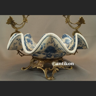 Patera wzór cebulowy koszyk porcelana z brązem Patera wzór cebulowy koszyk porcelana z brązem